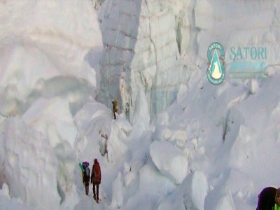 Khumbu Ice fall in Himalayas 