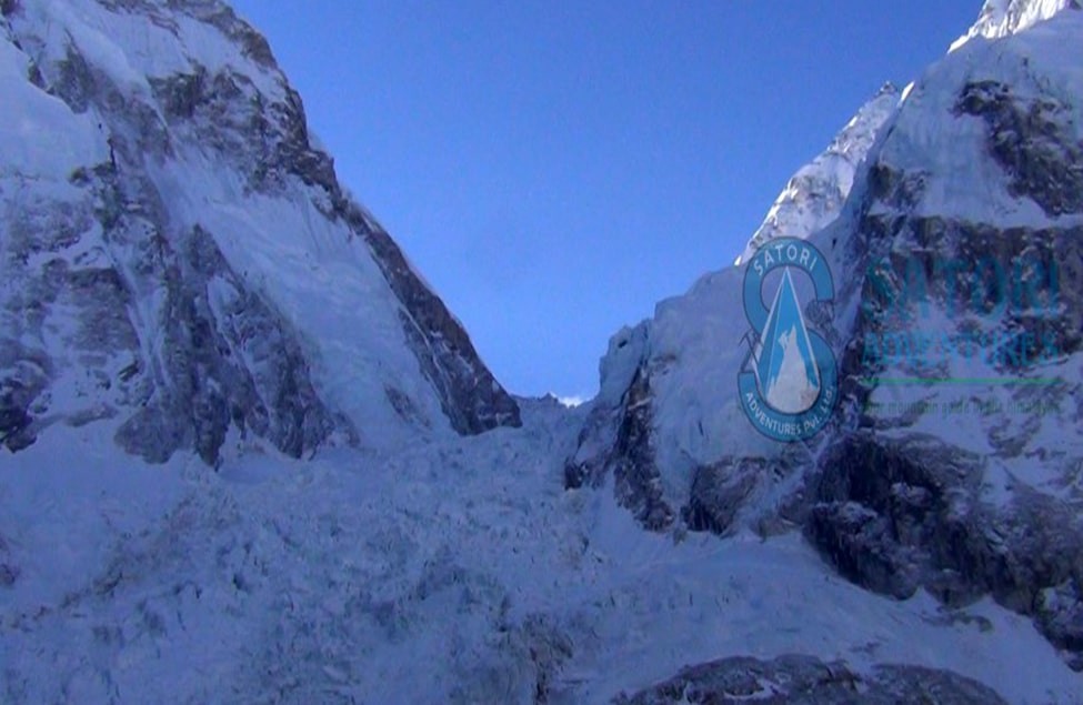 Khumbu Ice fall in Himalayas 