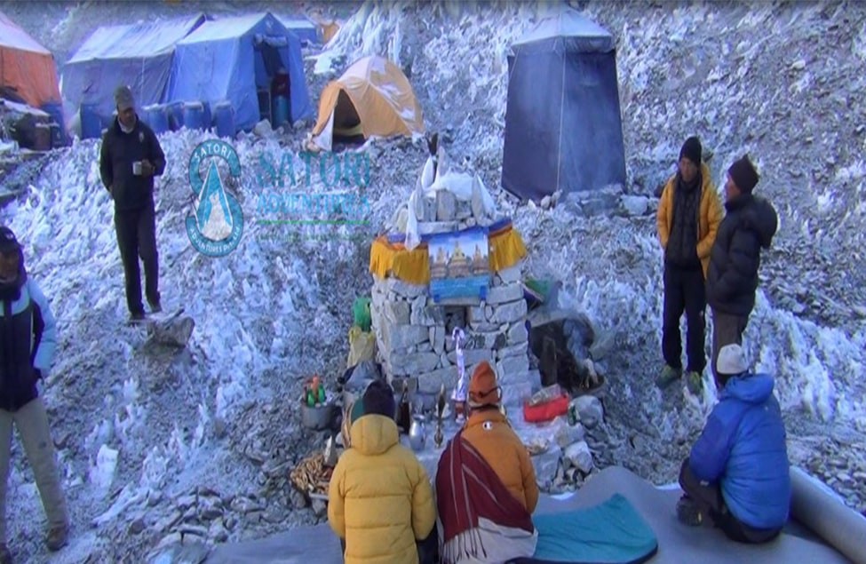 Khumbu Ice fall in Himalayas 